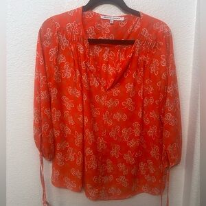 Collective Concepts Orange Floral Blouse